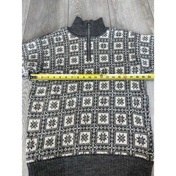 Dale of‎ Norway Fair Isle Sweater Wool 1/4 Zip Snowflake | Gray | Men's Large - Picture 16 of 16